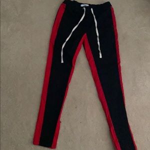 black and red fashion nova joggers